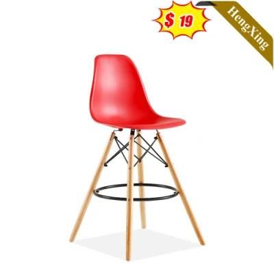 High Back Metal Wooden Bar Stools Modern Orange Color Luxury Cheap Plastic Vintage Leisure Chair