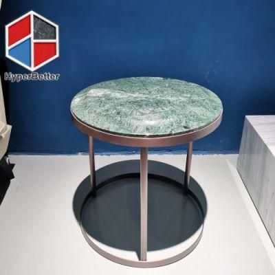 Round Green Marble Side Tables