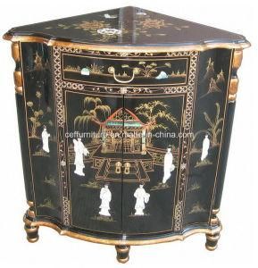 Hand Painted Lacquer Mother of Pearl Furniture Corner Cabinet