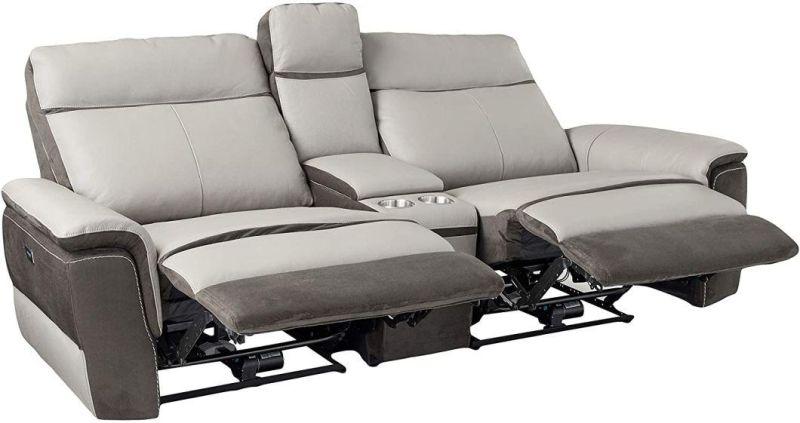 Jky Furniture Modern Design Leather Power Recliner Sofa Set with Massage and Heating Functions