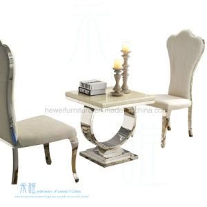 Top Square Marble Fashion Metal Base Coffee Table (HW-617-1T)
