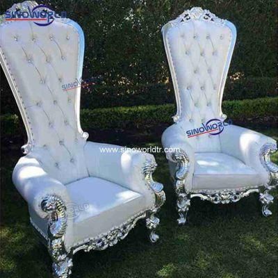 Hotel Royal Wooden Queen Antique Classical Wedding King Throne Chair