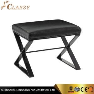 Luxury Modern X Shape Leather Stool Ottoman for Living Room