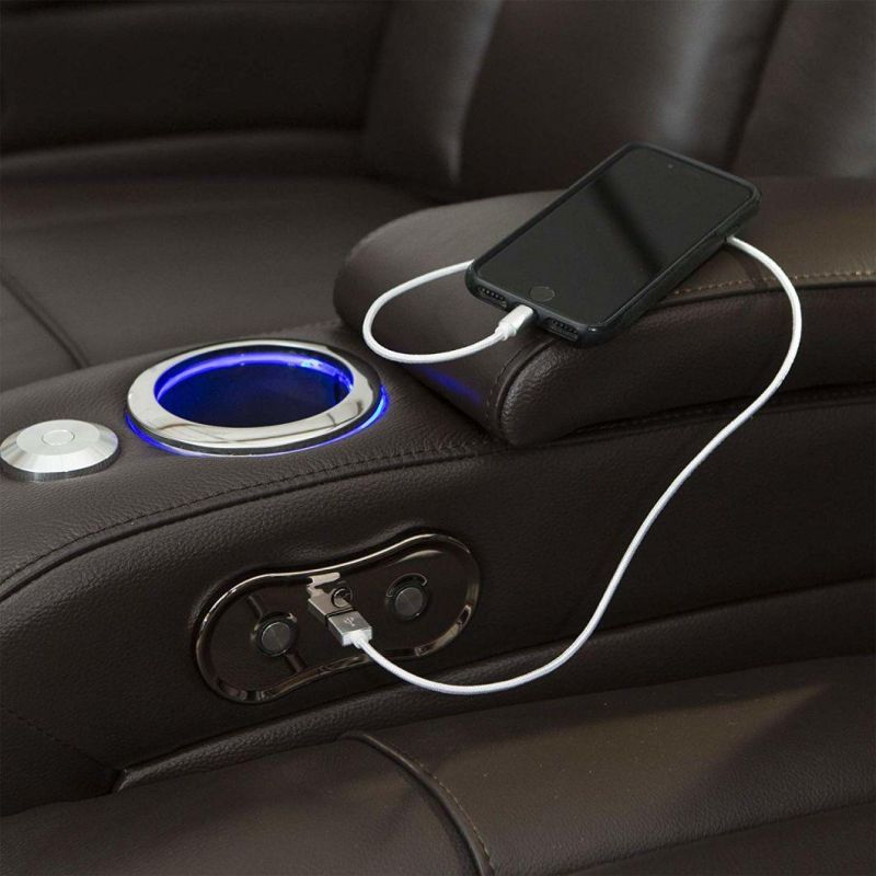 Jky Furniture Luxury Air Leather Home Theater Sofa Set with LED Light and Massage Function