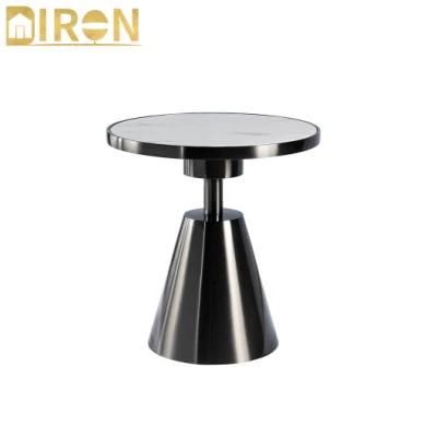 Modern Style Stainless Steel Marble Coffee Table Side Table for Hotel Home Apartment