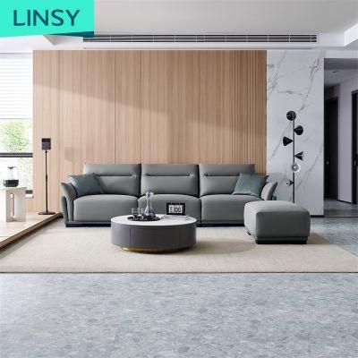 China Non Inflatable Furniture Living Room Modern Design Genuine Leather Sofa Tbs060
