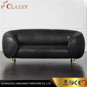 Modern Luxury Italian Black Leather Sofa