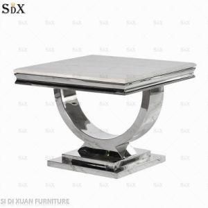 Living Room Furniture Square Shape Side Table End Table Stainless Steel Leg Lamp Table