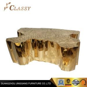 Gold Irregular in Stainless Steel Coffee Table for Living Room