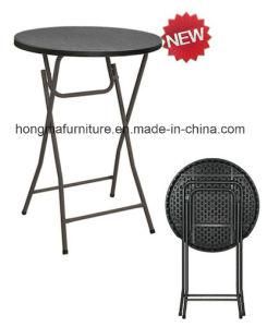 New Rattan Design Plastic Folding Bar Table for Outdoor Use From China Manufacture