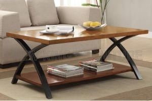 Home Furniture European Design Black Frame Wood Coffee Table (NK-CTB009)