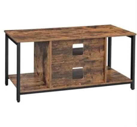 Modern Industrial Wood TV Console Table with Storage