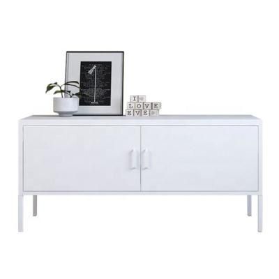 Living Room Furniture Sale 46-Inch White Metal Table TV Stand with Metal Legs and 2 Shelves