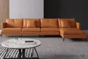 Genuine Leather Minimalist Couches Corner Sofa