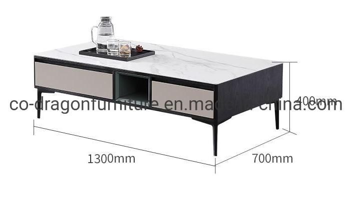 Hot Sell Marble Top Living Room Furniture Wooden Coffee Table