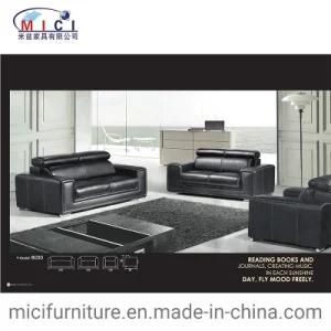Modern Office Furniture Black Leather Sofa Set