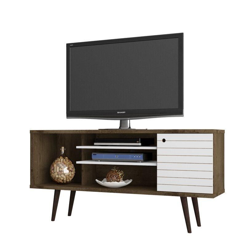 Living Room Furniture Rustic Brown/White 60 Inches Wooden TV Stand for Tvs