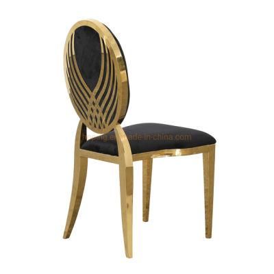 Soft Black Fabric Molded Gold Stainless Steel Single Lounge Chair Stacking Modern Outdoor Metal Hotel Restaurant Wedding Banquet Dining Chair