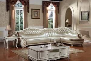 L Shape Genuine Leather Sofa for Home Furniture (A060)