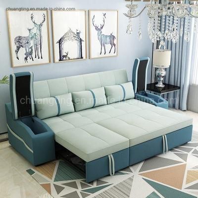 Factory Cheap Price Sofa Bed New Product Fabric Corner Folding Sofa Bed with Storage Ottoman Sofa Cum Bed
