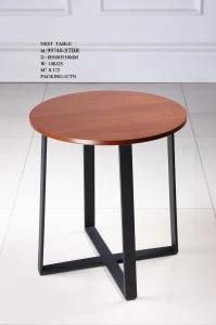 MDF Veneer Living Room Round Nesting Coffee Table Side End Table With Tempered Glass Modern Home Furniture