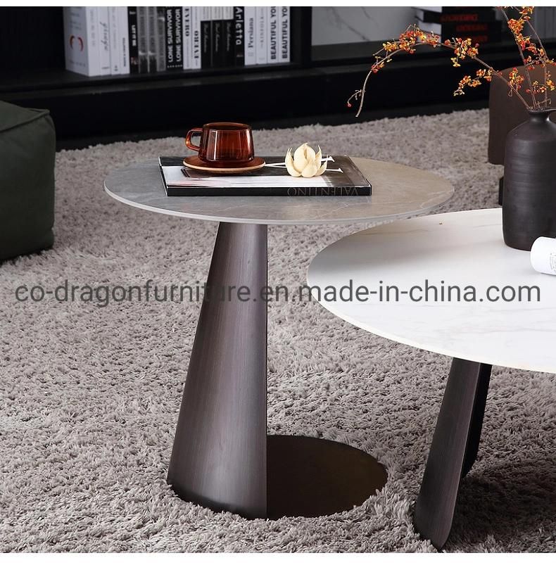 Steel Leg Living Room Furniture Coffee Table with Marble Top