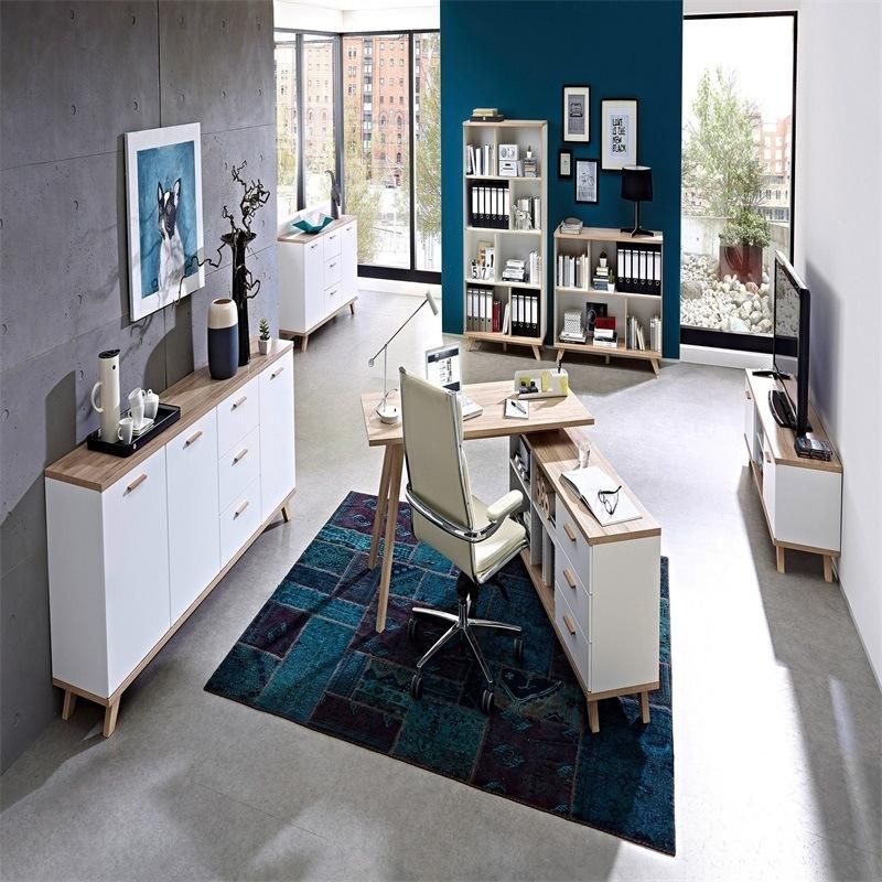 Modern Home Accent Living Room Furniture Brown White Wood TV Stand