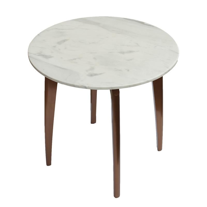 Nordic Modern Round Mini Metal Coffee Table Tables with White Marble