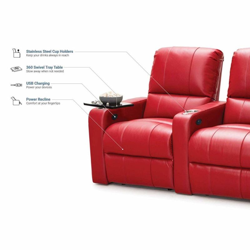 Jky Furniture Modern Design Multifunctional Cinema VIP Electric Recliner Sofa Set with LED Light and Cup Holders