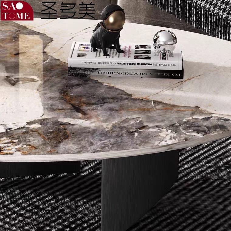 Slate Top and Metal Feet Coffee Table for Living Room