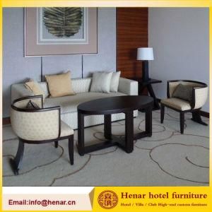 Wooden 3 Seat Living Room Chair Couch Sofa Set for Hotel