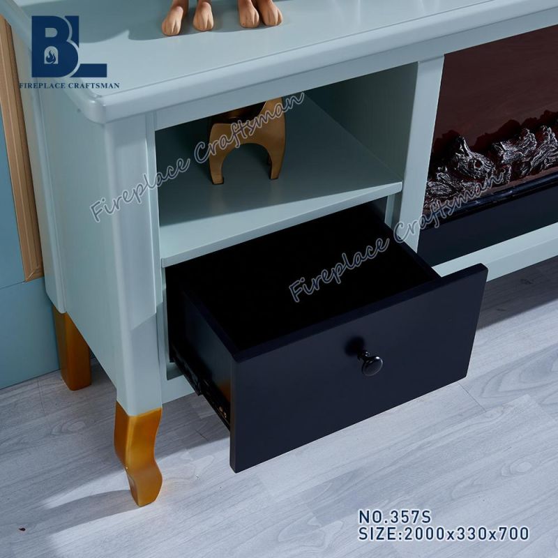 Modern Style Electric Fireplace MDF 2022 Living Room Furniture Remote Cabinet TV Console Stand