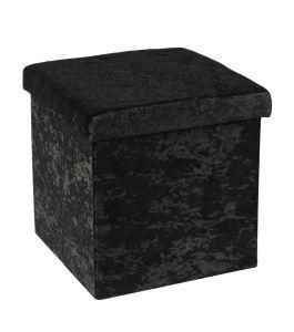 Knobby Hot Sale Good Quality Velvet Foldable Seat Box Folding Storage Stool Ottoman