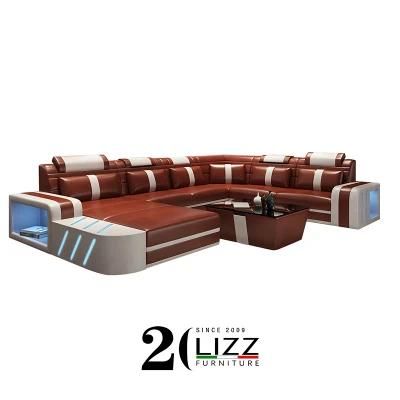 Rome Wholesale Modern Home Furniture U Shape Living Room Sofa with LED