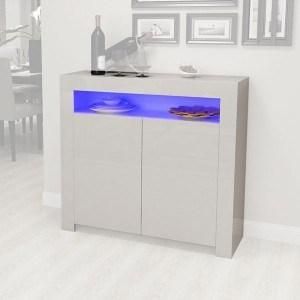 High Gloss LED Sideboard Storage Table with 3 Shelves
