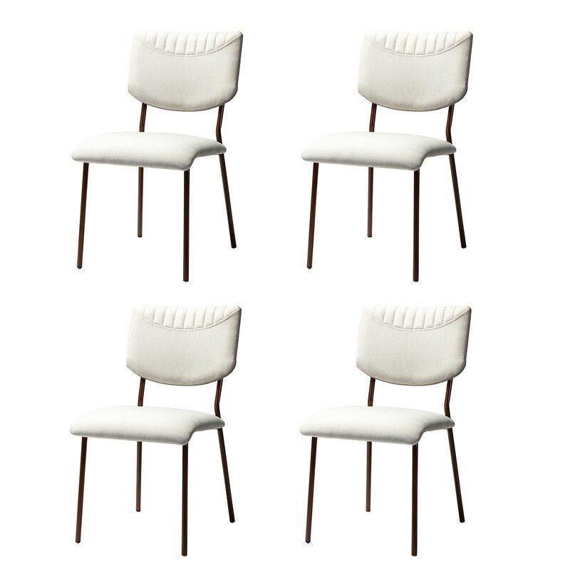 Best Seller Low Price Modern Design Metal Legs Velvet Fabric Upholstered Dining Chairs for Dining Room on Sale