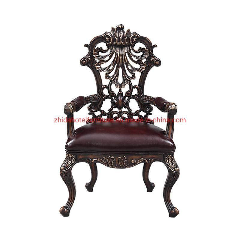 Antique Carved Living Room Home Chair for Hotel Lobby Area