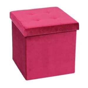 Knobby Customized New Factory Wholesale Modern Velvet Material Foldable Storage Ottoman