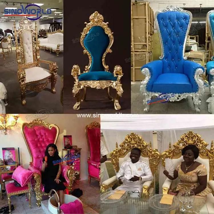 Royal King Luxury Style King Throne Chair Furniture Hotel Wedding Party King Throne Chair with Armrest