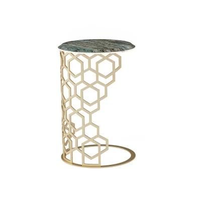 European Luxury Design Home Furniture Set Modern Living Room Martable Side Table with Metal Feet