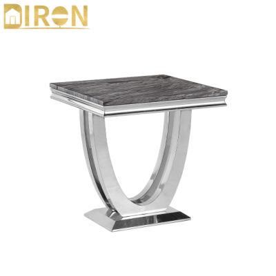 Modern Designed Metal Furniture Rectangle Side Table Coffee Table with Tempered Glass Top