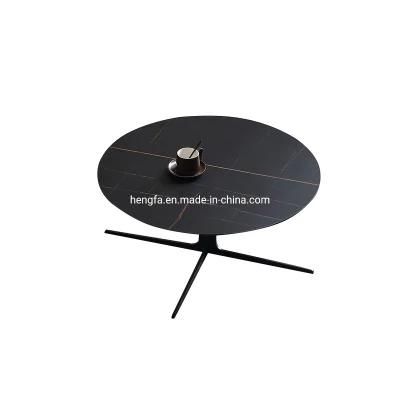 Contemporary Furniture Marble Top Nesting Side Table with Iron Frame