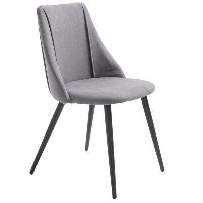Comfort Upholstery Velvet Side Dining Chairs with Powder Coated Leg