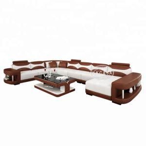 Modern Italian Style U Shaped Genuine Leather Extra Large Sectional Sofa Design