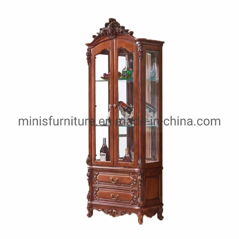 (MN-CCB801) Living Room Side Showcase Wood Glass Wine Cabinet