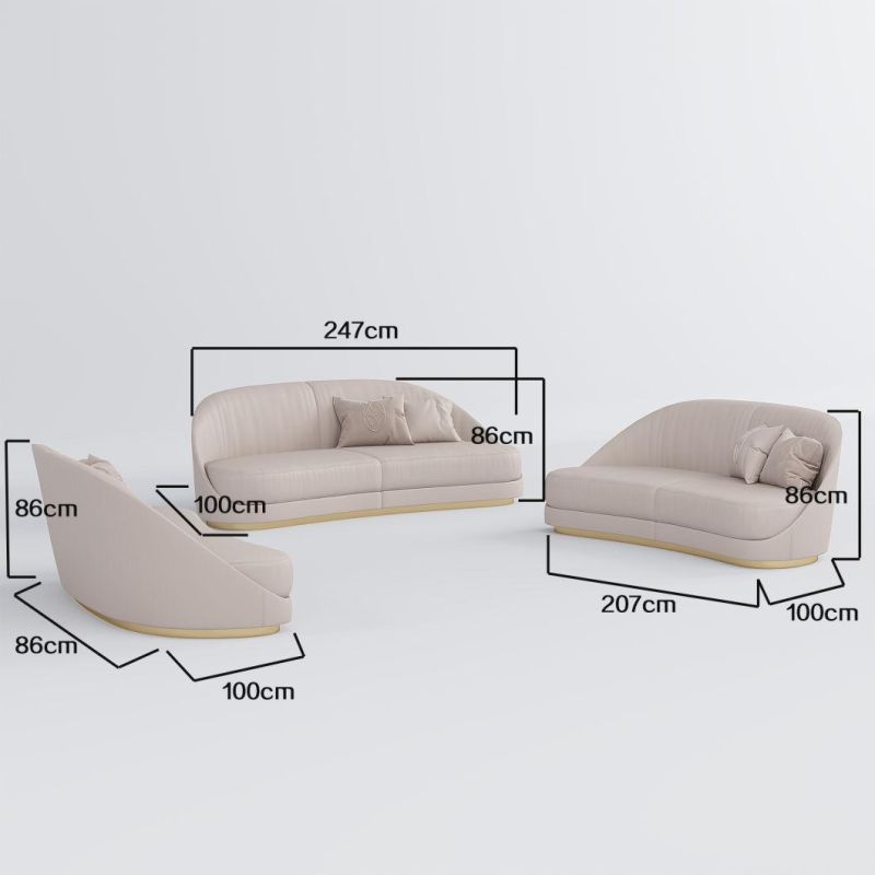 Minimalist Modern Style High Quality Hotel Office Home Furniture Nordic Living Room White Fabric Sofa Set