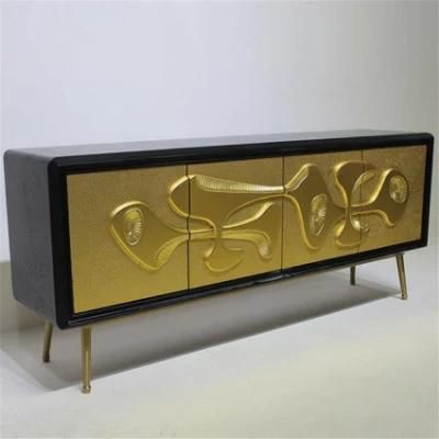 Wood Stainless Steel with Storage TV Stand Living Room Side Cabinet