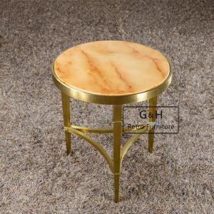 Rosegold Stainless Steel Frame Faux Marble Top Coffee End Side Table