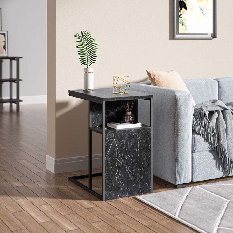 Retro Style Industrial Furniture Wood and Iron Bedside Table and Storage Cabinet for Living Room