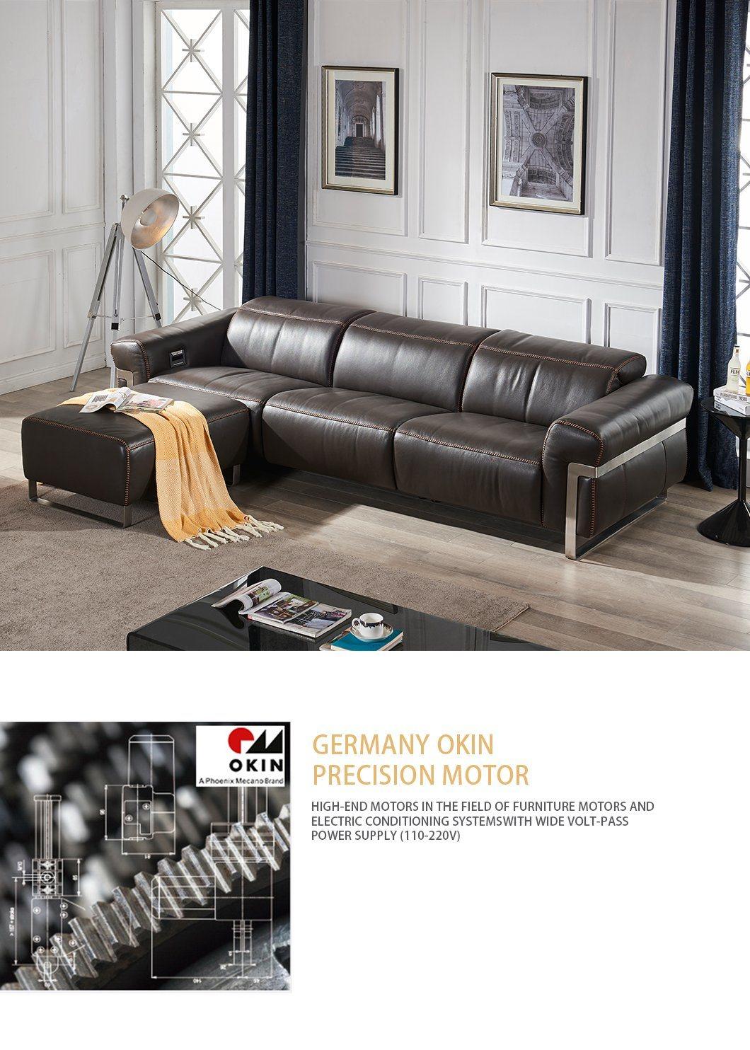 PVC Modern Sofa Living Room Italian Pole Sofa Simple Electric Multi-Functional Sofa Down Small Family Combination Sofa